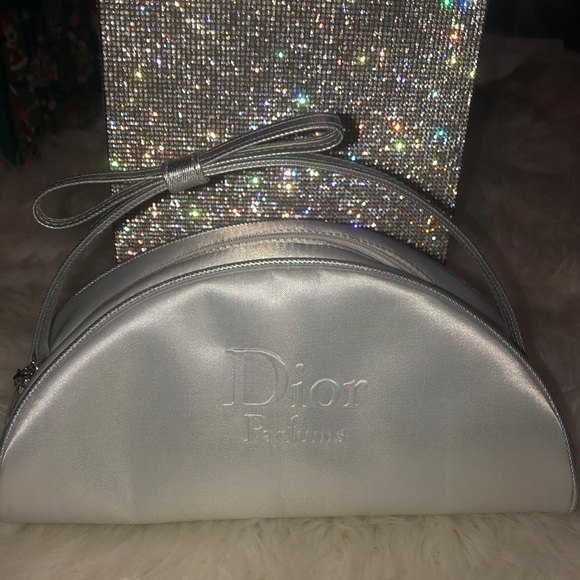 Dior bag silk satin clutch cosmetic case purse